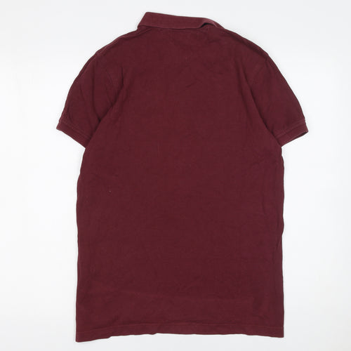 Tommy Hilfiger Men’s Burgundy Slim Fit Cotton Polo Shirt Size M