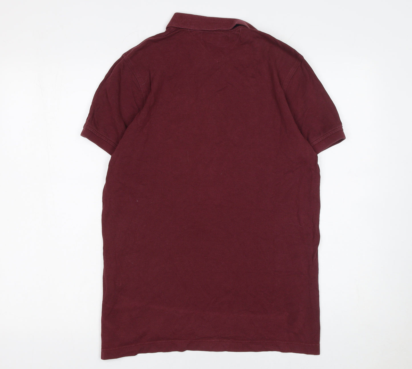 Tommy Hilfiger Men’s Burgundy Slim Fit Cotton Polo Shirt Size M