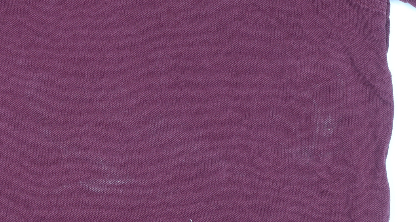 Tommy Hilfiger Men’s Burgundy Slim Fit Cotton Polo Shirt Size M