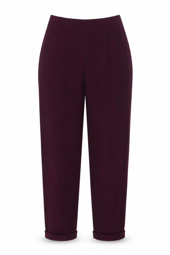 Front view of Briggs New York Women's Purple Pull-On Stretch Trousers, size 10