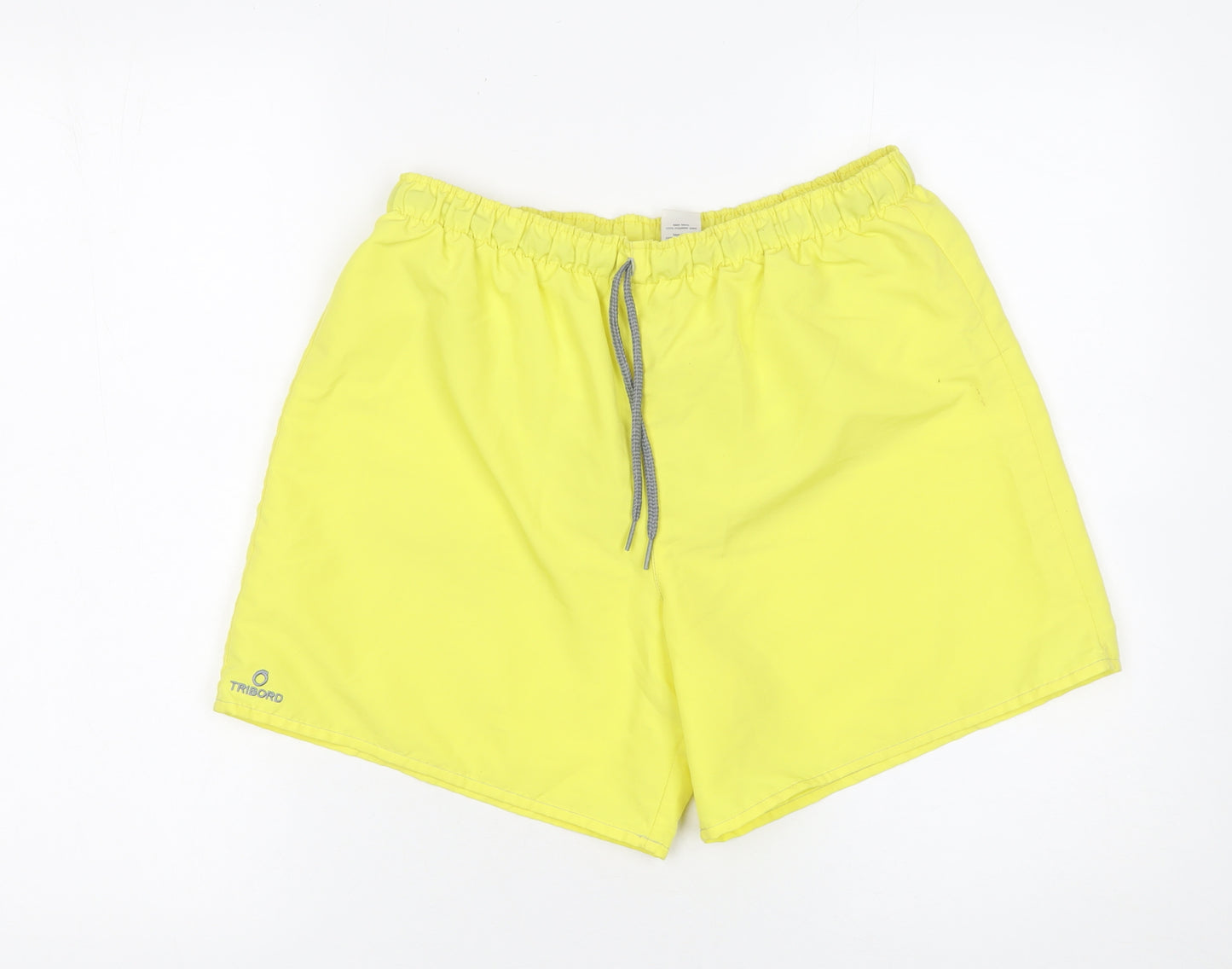 Tribord Men’s Yellow Athletic Beach Shorts Size M Polyester Quick Dry