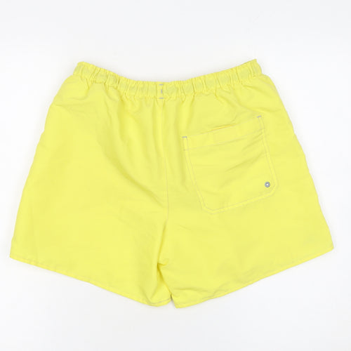 Tribord Men’s Yellow Athletic Beach Shorts Size M Polyester Quick Dry