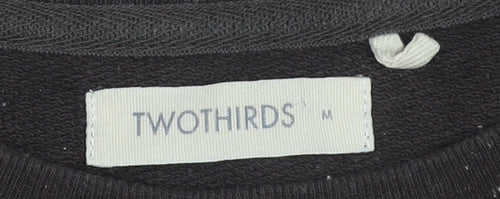 TWOTHIRDS Men's Black Medium Crew Neck Pullover Sweatshirt