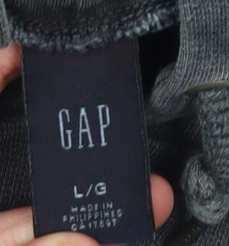 GAP Women’s Black Pullover Hoodie L Relaxed Fit Cotton Blend