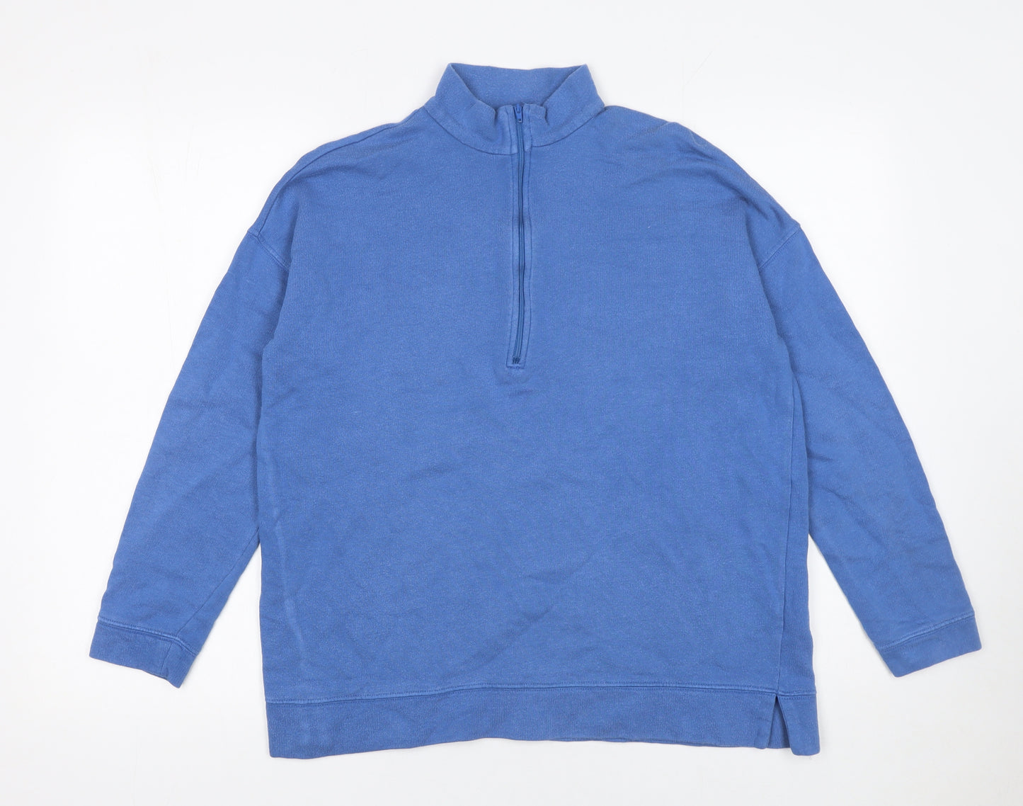 John Lewis Women Blue 1/2 Zip Sweatshirt Size 10 Cotton Modal