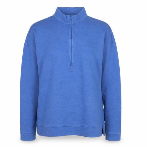 John Lewis Women Blue 1/2 Zip Sweatshirt Size 10 Cotton Modal