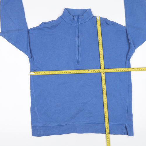 John Lewis Women Blue 1/2 Zip Sweatshirt Size 10 Cotton Modal