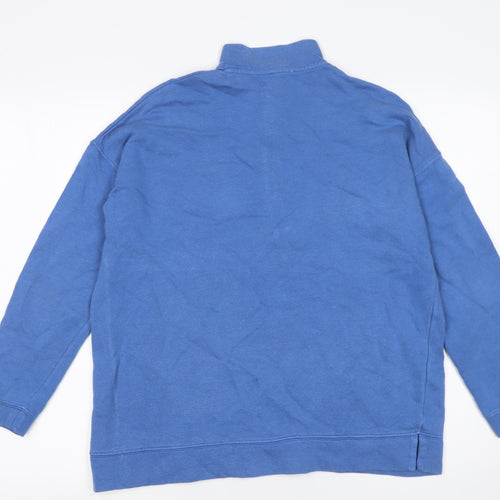 John Lewis Women Blue 1/2 Zip Sweatshirt Size 10 Cotton Modal