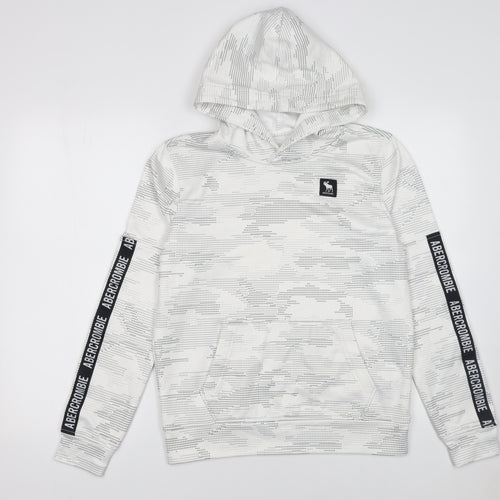 Abercrombie Boys White Camouflage Pullover Hoodie Size 13-14 Years