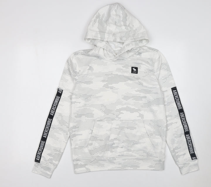 Abercrombie Boys White Camouflage Pullover Hoodie Size 13-14 Years