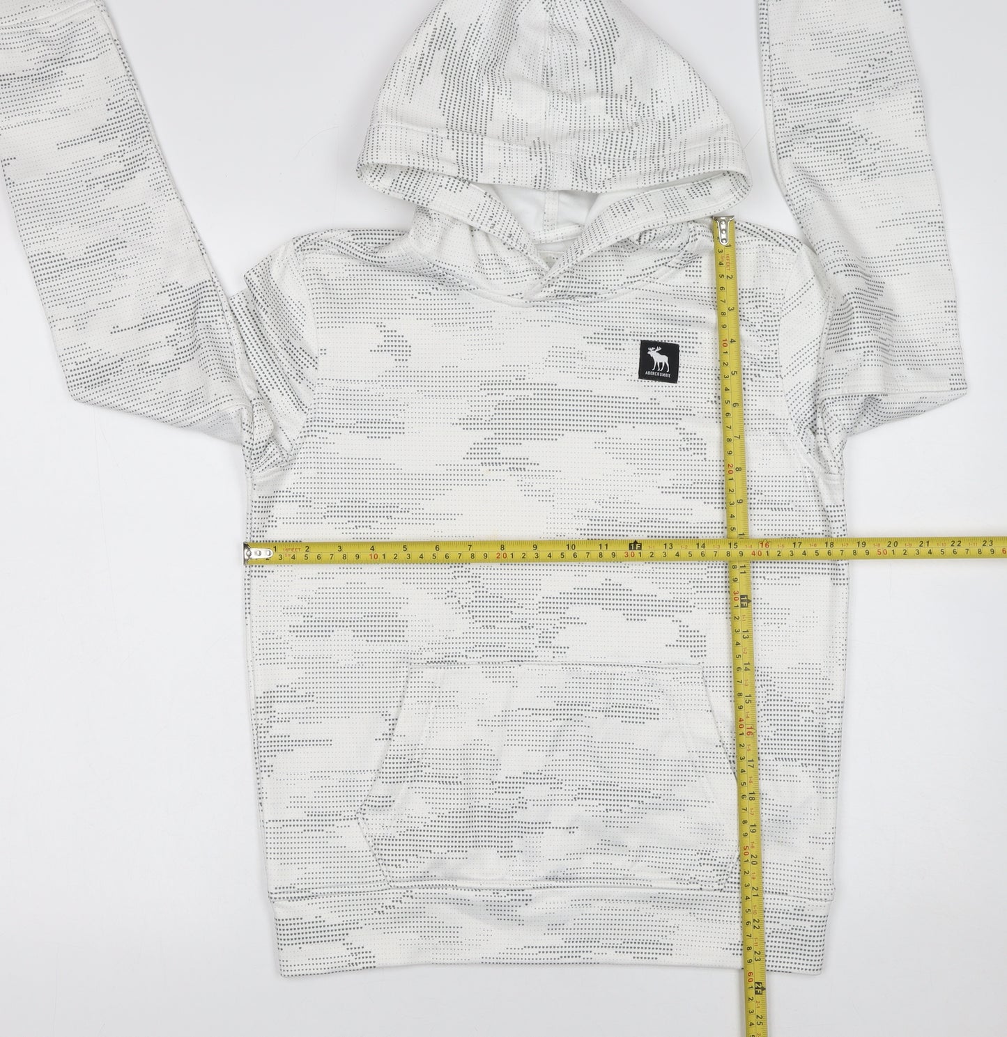 Abercrombie Boys White Camouflage Pullover Hoodie Size 13-14 Years