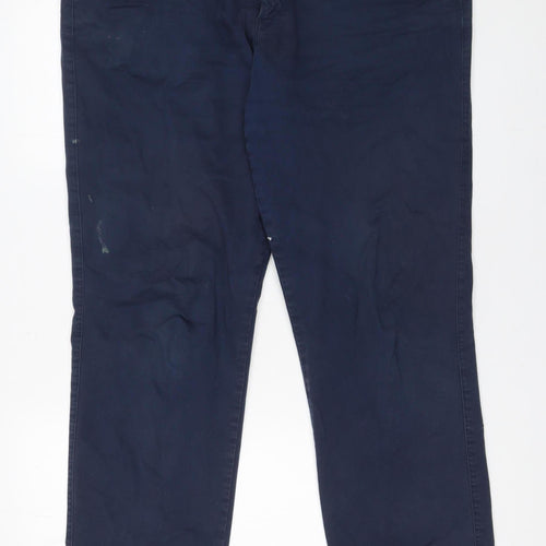 Beaufort & Blake Men’s Blue Chino Trousers Size 38 Regular Cotton