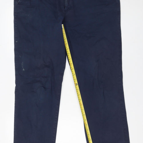 Beaufort & Blake Men’s Blue Chino Trousers Size 38 Regular Cotton