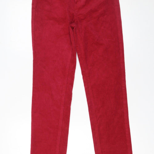 Marks and Spencer Women’s Red Cotton Stretch Chino Trousers Size 8 Short