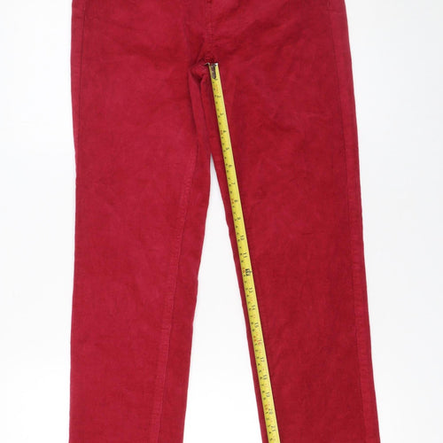 Marks and Spencer Women’s Red Cotton Stretch Chino Trousers Size 8 Short