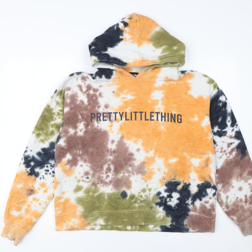PrettyLittleThing Womens Tie Dye Pullover Hoodie Multicoloured UK 6