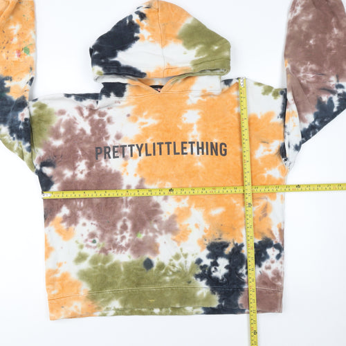 PrettyLittleThing Womens Tie Dye Pullover Hoodie Multicoloured UK 6