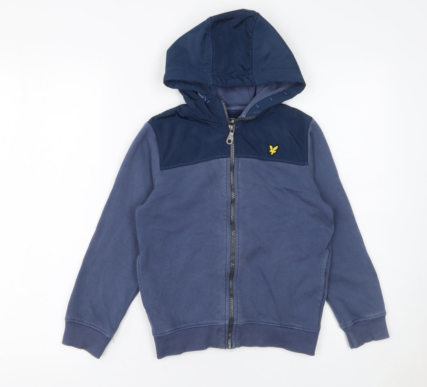 Lyle & Scott Boys Blue Full Zip Hoodie 8-9 Years Polyester Fleece