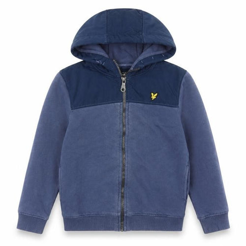Lyle & Scott Boys Blue Full Zip Hoodie 8-9 Years Polyester Fleece