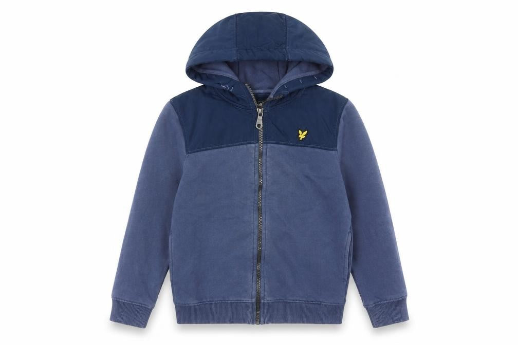 Lyle & Scott Boys Blue Full Zip Hoodie 8-9 Years Polyester Fleece