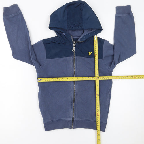 Lyle & Scott Boys Blue Full Zip Hoodie 8-9 Years Polyester Fleece
