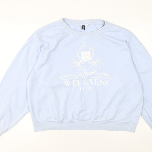 H&M Women's Blue Health & Wellness Club Cotton Blend Sweatshirt M