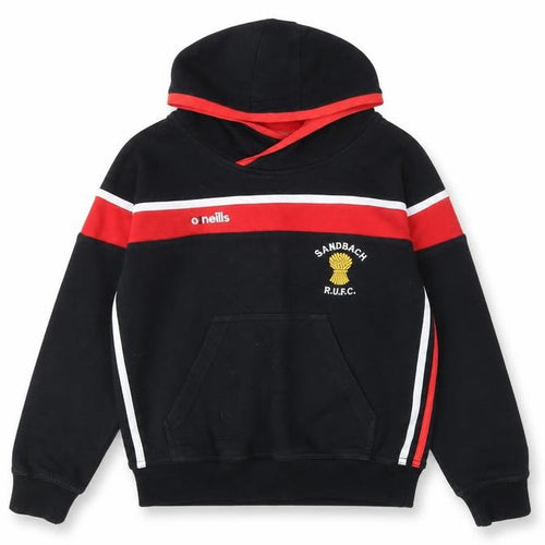 O'Neills Boys Black Red Pullover Hoodie 9-10 Years Sandbach RUFC Fleece