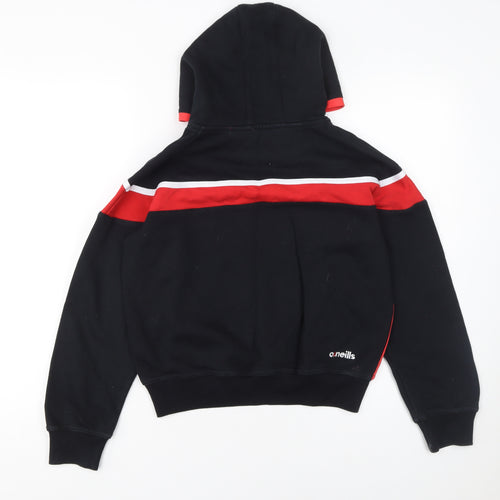 O'Neills Boys Black Red Pullover Hoodie 9-10 Years Sandbach RUFC Fleece