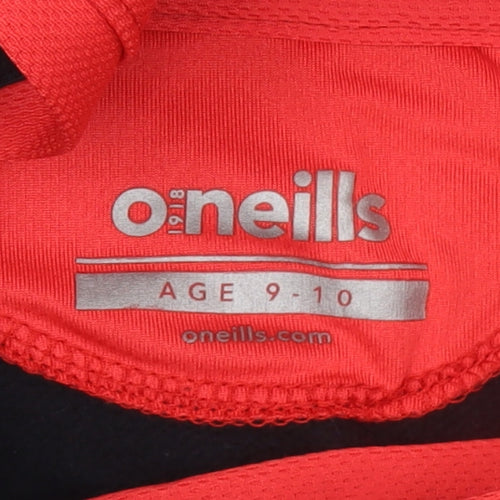 O'Neills Boys Black Red Pullover Hoodie 9-10 Years Sandbach RUFC Fleece