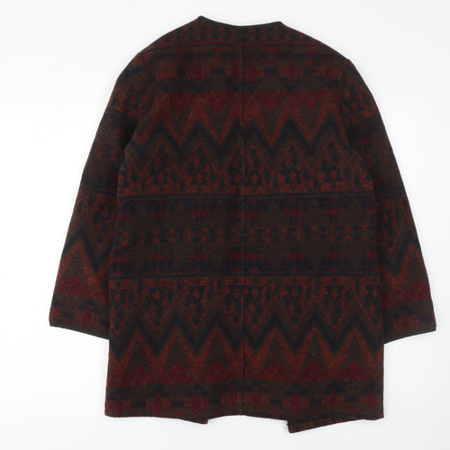 New Look Womens Red Aztec Long Sleeve Open Front Cardigan UK 10