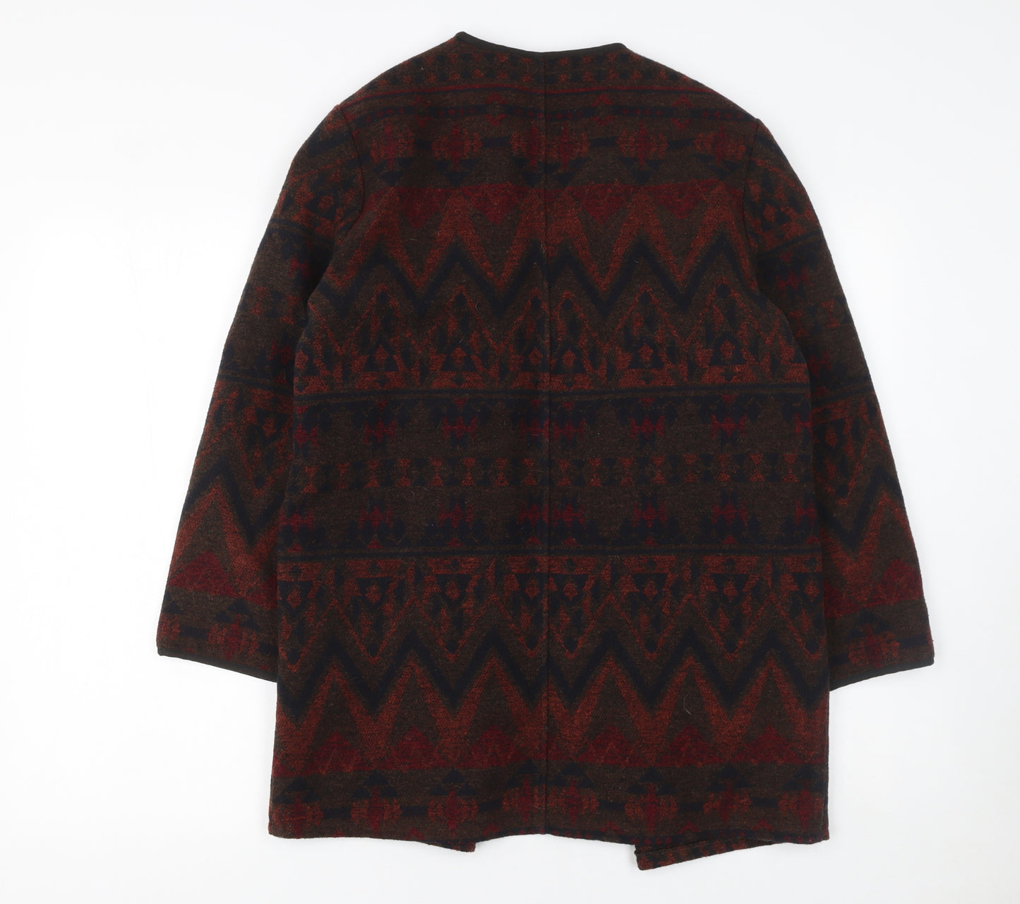 New Look Womens Red Aztec Long Sleeve Open Front Cardigan UK 10