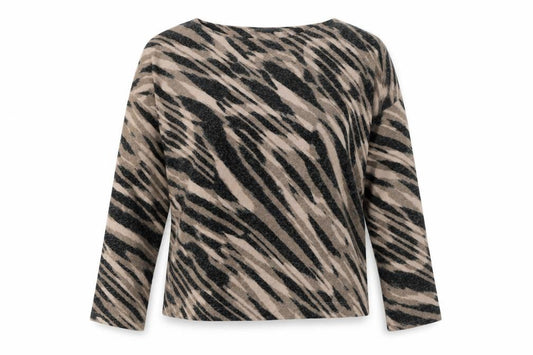 Front view of Principles Women's Beige Animal Print jumper, size 14