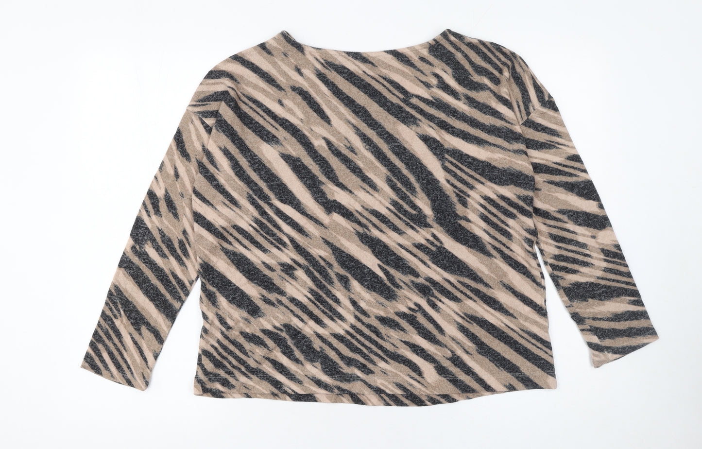 Principles Women's Beige Animal Print Pullover Jumper Size 14
