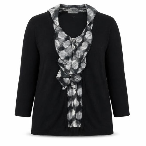 Marks and Spencer Per Una Women's Black V-Neck Ruffle Cardigan Size 14