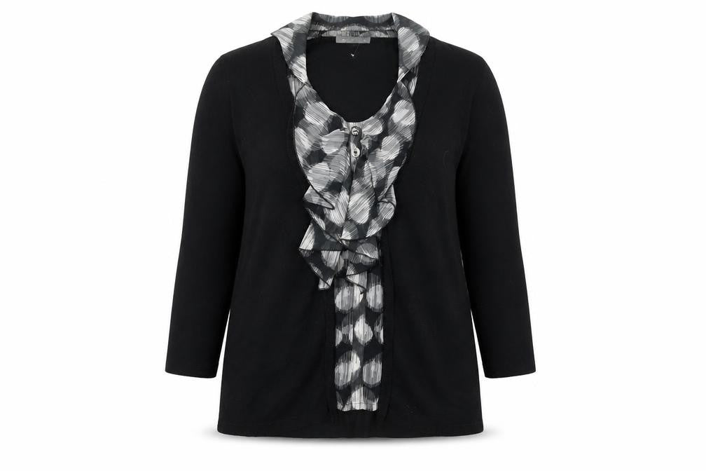 Marks and Spencer Per Una Women's Black V-Neck Ruffle Cardigan Size 14