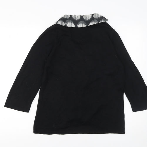 Marks and Spencer Per Una Women's Black V-Neck Ruffle Cardigan Size 14