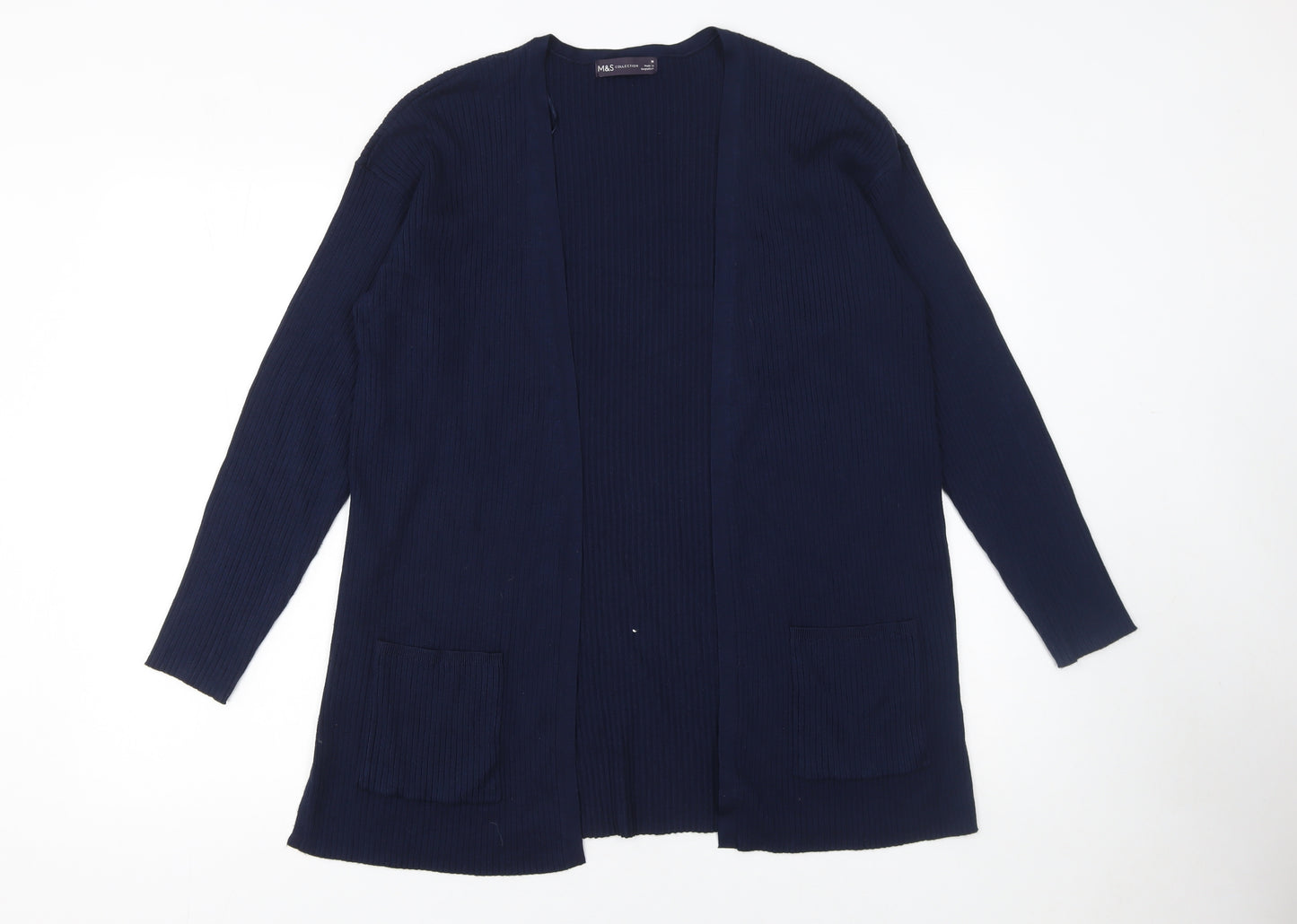 Marks and Spencer Women’s Blue Knit Long Sleeve Open Cardigan Size M