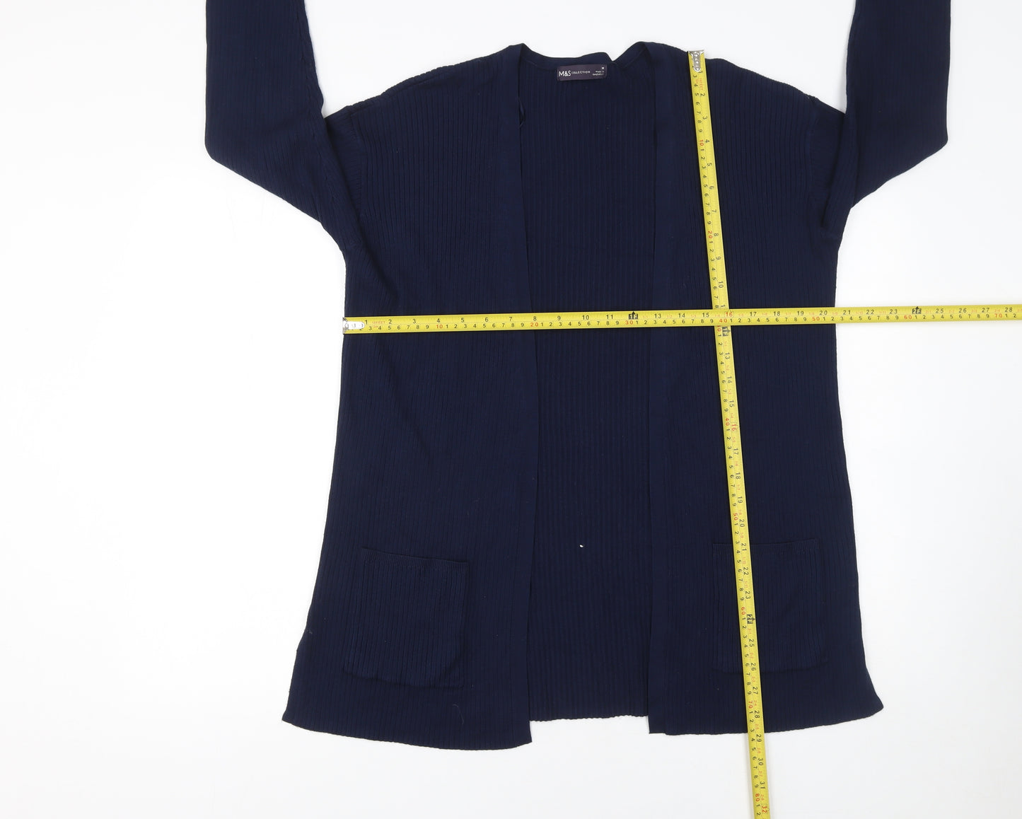 Marks and Spencer Women’s Blue Knit Long Sleeve Open Cardigan Size M