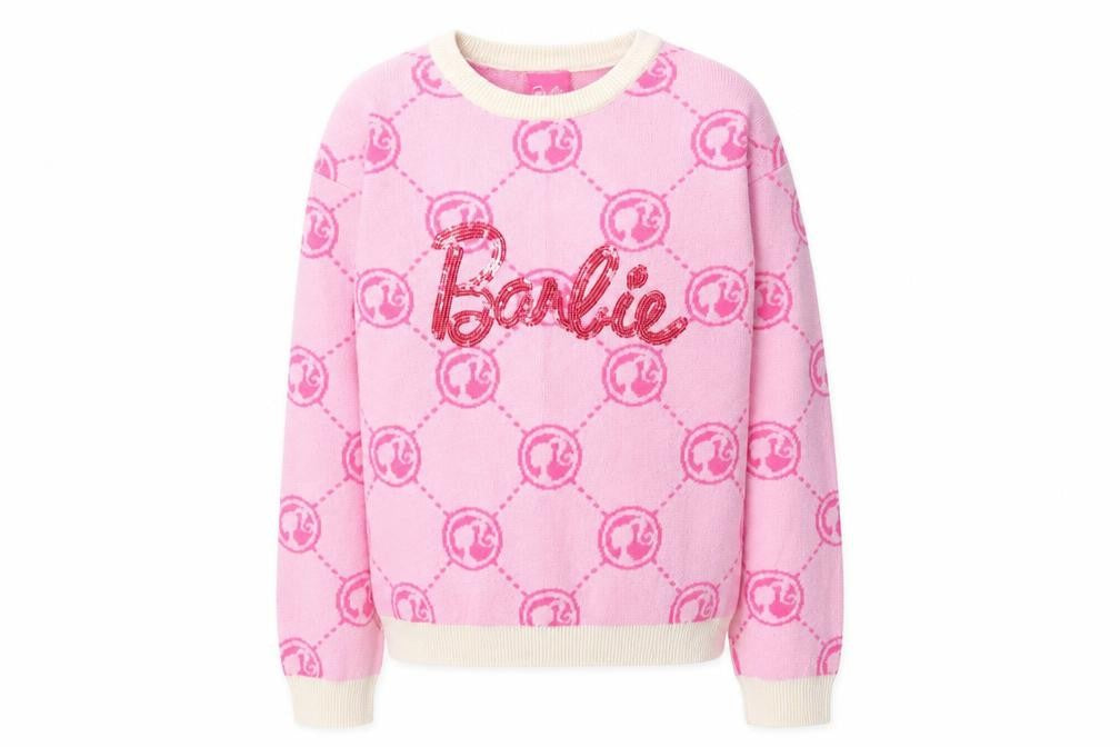 Very Girls Pink Barbie Sequin Pullover Jumper 8-9 Years Knit Crew Neck