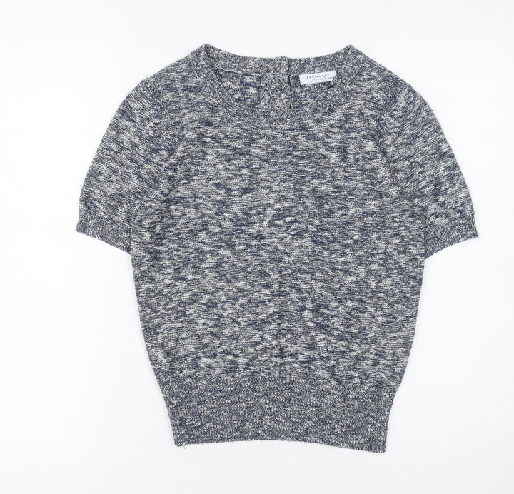 Equipment Women’s Grey Knit Short Sleeve Pullover Jumper XS