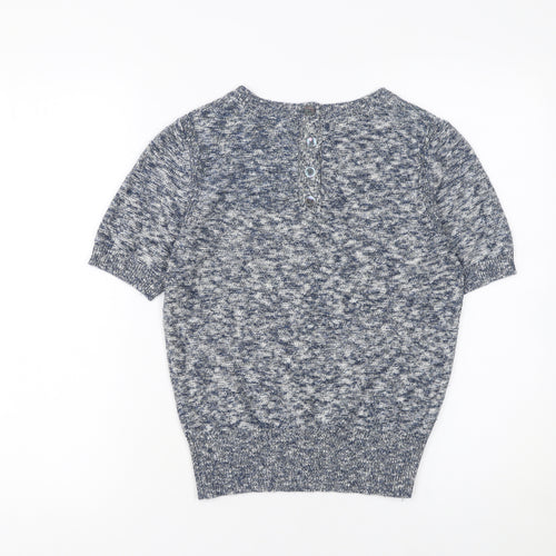 Equipment Women’s Grey Knit Short Sleeve Pullover Jumper XS