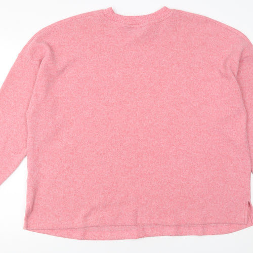 F&F Womens Pink Rhinestone Star Pullover Jumper XL