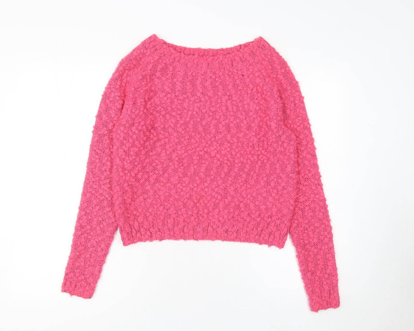 H&M Women Pink Chunky Knit Pullover Jumper Size 10