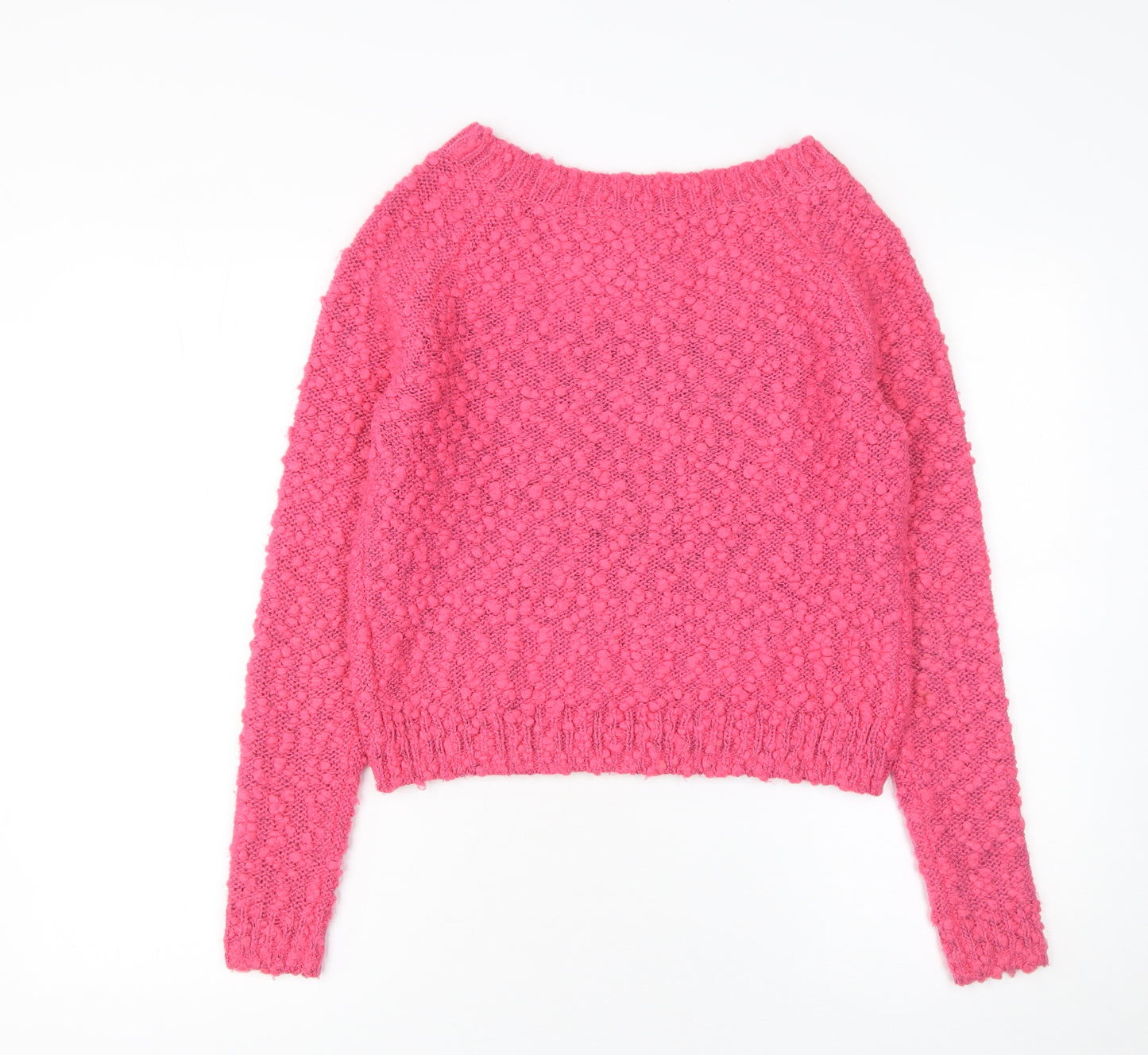 H&M Women Pink Chunky Knit Pullover Jumper Size 10