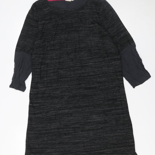 White Stuff Women's Grey Shift Dress Size 12 Viscose 3/4 Sleeve
