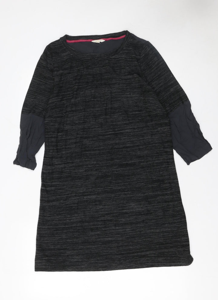 White Stuff Women's Grey Shift Dress Size 12 Viscose 3/4 Sleeve