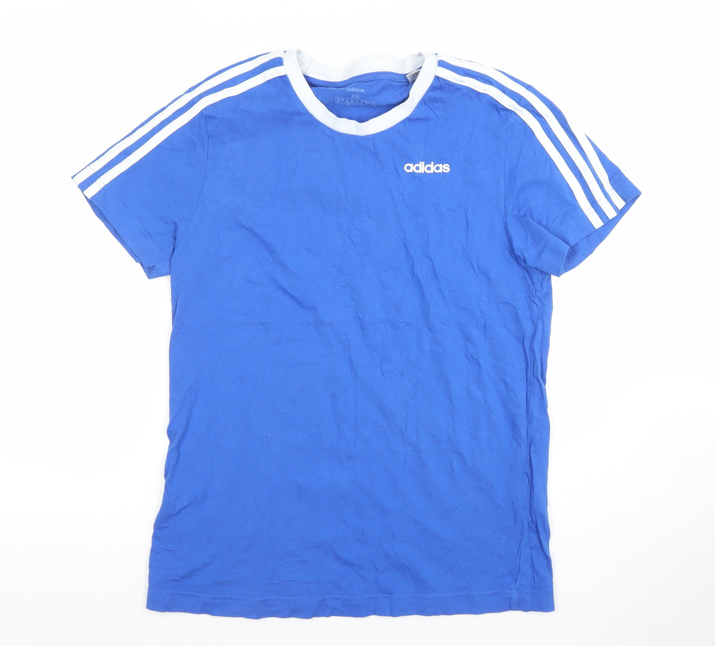 Adidas Men's Blue XS Ringer Cotton Sports T-Shirt