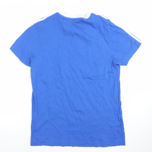 Adidas Men's Blue XS Ringer Cotton Sports T-Shirt