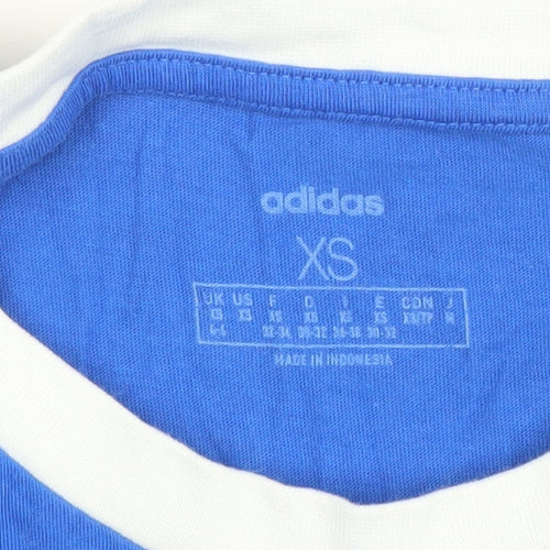 Adidas Men's Blue XS Ringer Cotton Sports T-Shirt