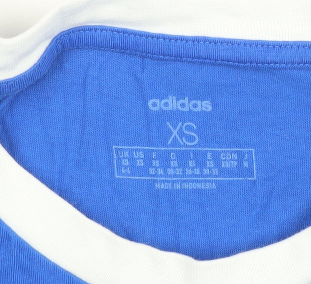 Adidas Men's Blue XS Ringer Cotton Sports T-Shirt